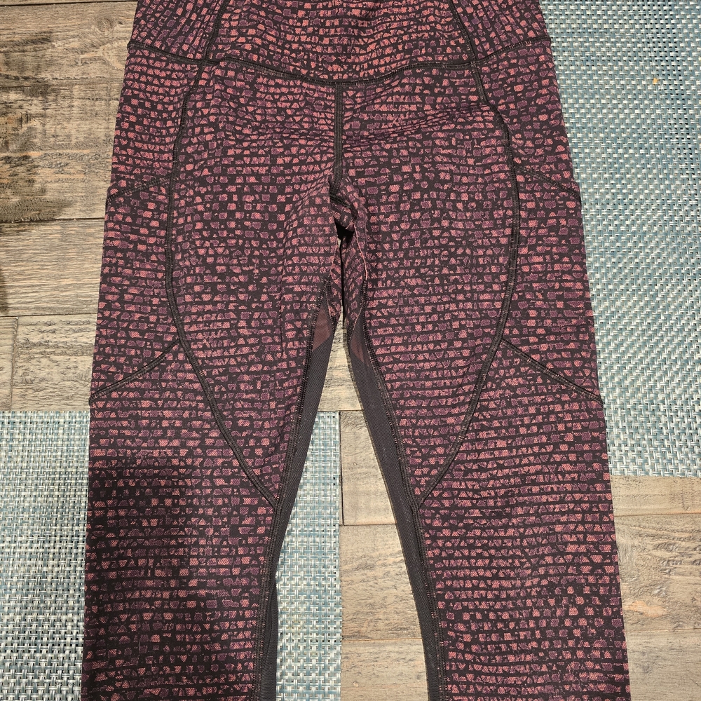 lululemon athletica Burgundy and Black Patterned Leggings